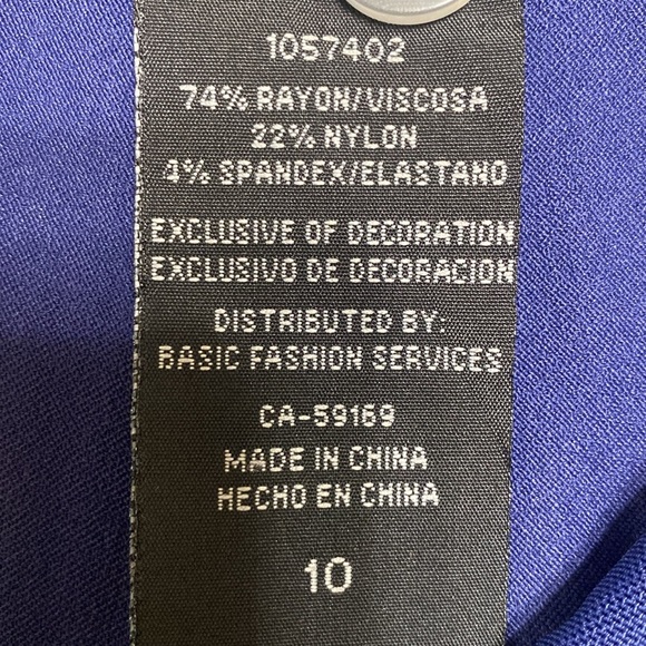 Mario Serrani black & navy comfort stretch slim fit cropped pants size 10 - Picture 6 of 7